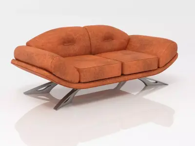 Sofa 3d model modern orange 3D model
