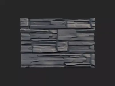 High Erosion Rock Wall Panel 3D model