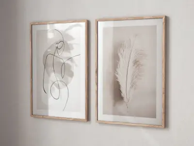 Posters - Lines and feather 3D model