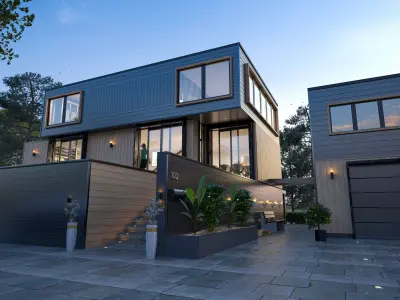 Modern House Cinema 4D Corona Render 3D model