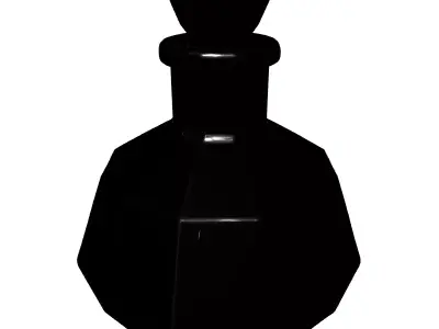 Elegant Faceted Glass Bottle Decanter Low-poly 3D model
