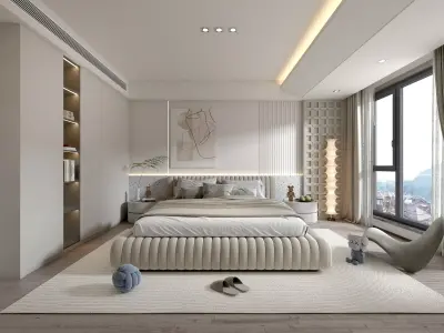 bedroom Low-poly 3D model