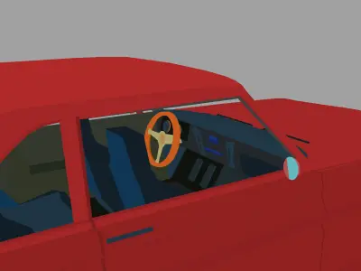 Toon car Free low-poly 3D model