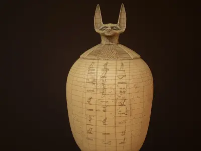 Egyptian canopic vase Low-poly 3D model