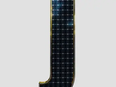 Solar Panel Letter - J 3D model