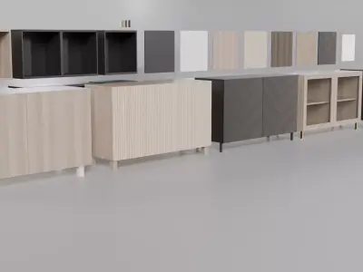 Ikea Besta Cabinet Collection Low-poly 3D model