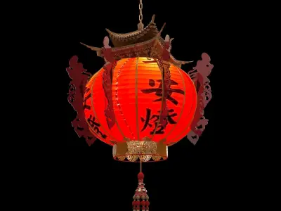 Chinese red lantern  3D model 55