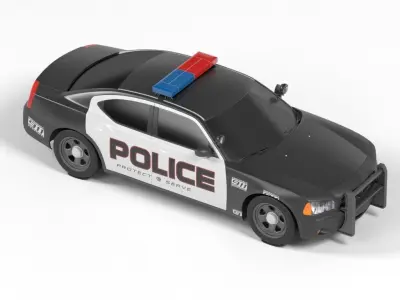 DODGE POLICE CAR Low-poly 3D model