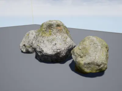 Low-poly forest rocks set Free low-poly 3D model