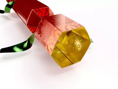 Cardboard Christmas Cracker 3D model