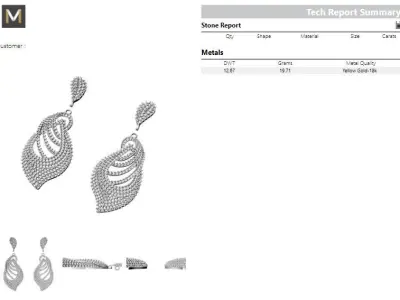 Diamond earrings 3D print model