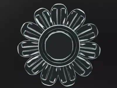 Golden Flower Ornament 3D model