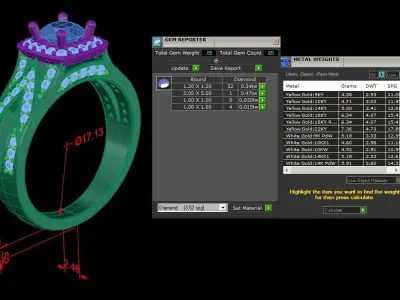 Jewelry Diamond Ring 3D print model 25