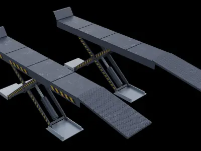 Scissor Car Lift Low-poly 3D model