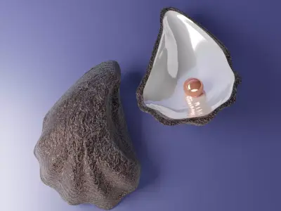 oyster shell volume 2 3D print model