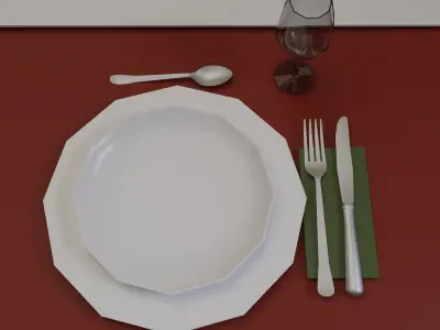 Christmas dinner Low-poly 3D model