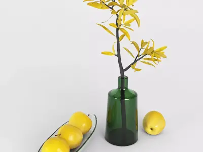 Decorative set with apples  3D model