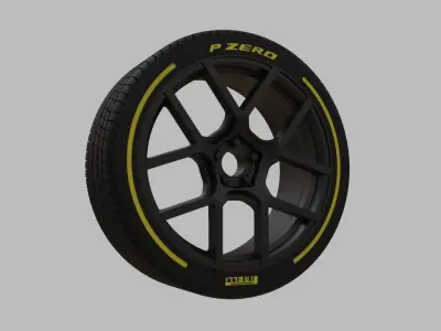 Miniature Enkei YX-5 Rim and Tire - 3D Print - No Textures 3D print model