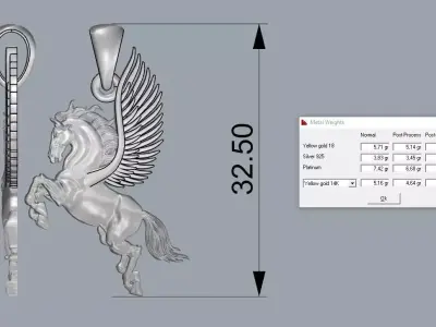Pegasus Pendant Jewelry Brand Luxury Gold 3D print model