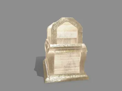 Chest stone statue Low-poly 3D model