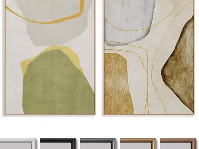 Abstract Painting Frame set 3D model 56