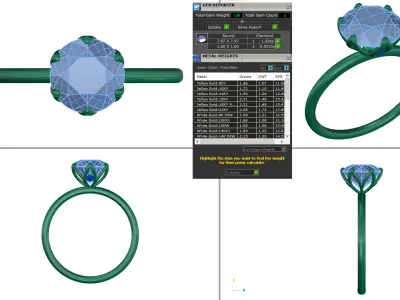 cathedral setting Classic solitaire diamond ring 3D print model