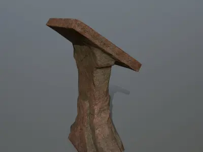 lectern stone table Low-poly 3D model