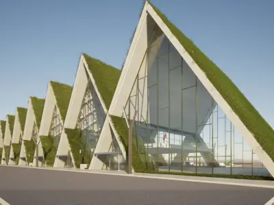 Modern Highspeed Train Station 3D model