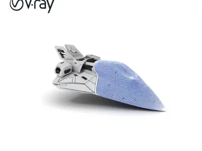 Futuristic Spacecraft Model Pack with Detailed Textures Low-poly 3D model