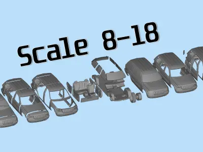 Grand Cherokee Classic SUV 3D Printable Model for FDM SLA 3D print model