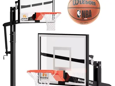 basketball hoops goalrilla with wilson ball 3D model