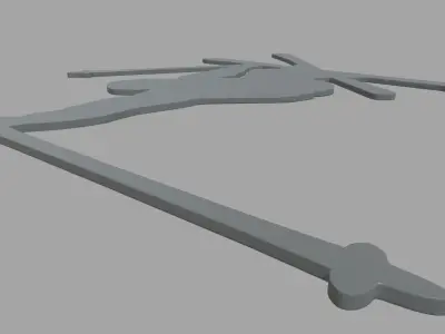 Skiing Key Ring Chain 01 Low-poly 3D model