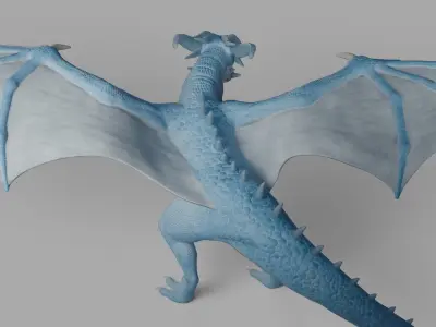 Ice Dragon Low-poly 3D model