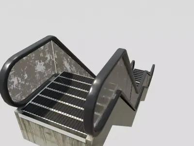 well modeled pbr Escalator Low-poly 3D model