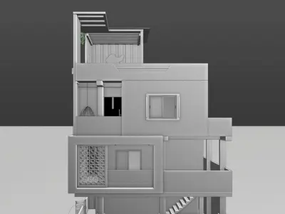 House elevation 3d Model 3D model