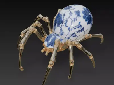Porcelain Spider - Luxury Art Sculpture 3D Model 3D print model
