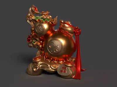 Chinese gourd   Low-poly 3D model