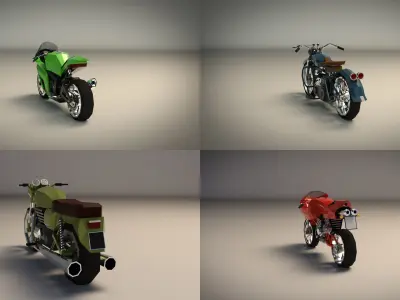 Low Poly Motorcycle Pack 01