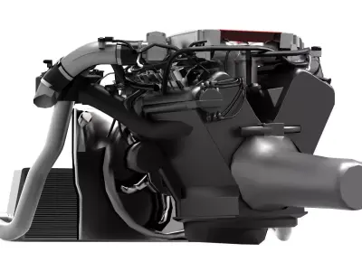 VR38DETT Engine Low-poly 3D model