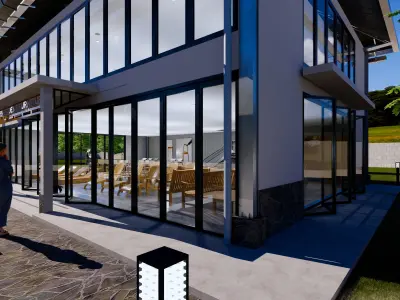 2 Floors Exterior Interior Funiture Showroom 3D model