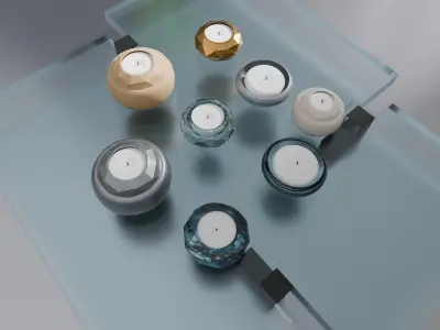 Candel for decor and table 3D 3D model