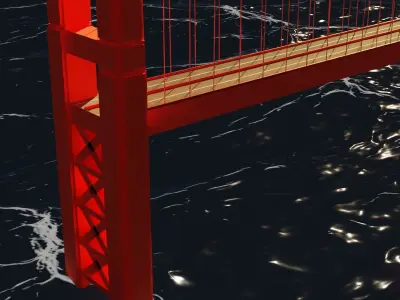 Bridge golden gate in san francisco 3D model