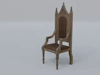 Throne 1 Low-poly 3D model