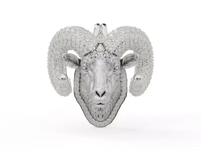 GOAT PENDANT WITH DIAMONDS 3D PRINT MODEL 3D print model