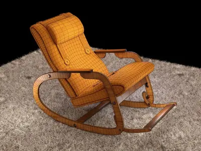 Rocking chair PBR low-poly Free low-poly 3D model