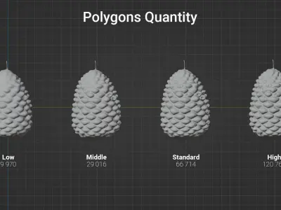 Pine Cone Candle Low-poly 3D model