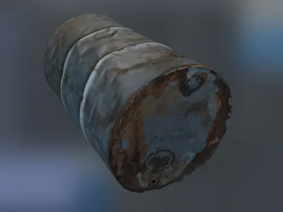 Rusty Old Oil Barrel 3D model