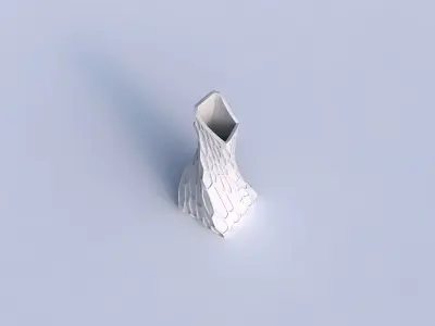 Vase twisted squeezed and bent quadratic with organic dents 3D print model