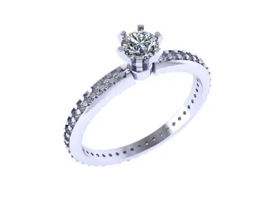 Engagement full diamond ring  3D print model