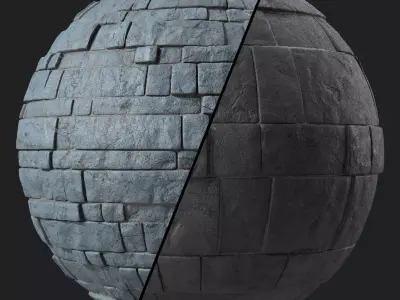 Stone Wall Materials 85- Decorative Slat Stone wall - Pbr  Texture